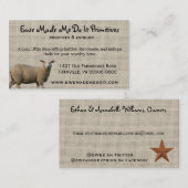 Editierbares primitives Bauernhaus Schafe und Burl Visitenkarte (Vorne/Hinten)