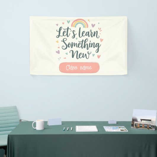 Editierbares Rainbow-Klassenzimmer - Lernen Lassen Banner (Messeveranstaltung)
