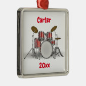Editierbares Red Drum Set Ornament Aus Metall (Rechts)