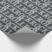 Editierbares Rock & Roll Leder Geschenkpapier (Ecke)