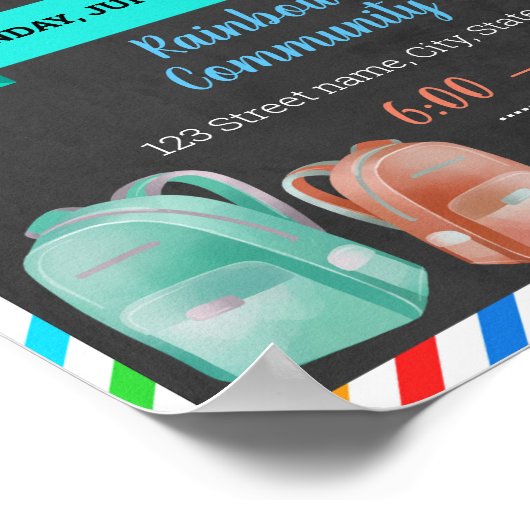 Editierbares Rucksack, das dem Flyer Poster (Ecke)