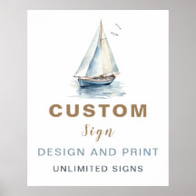 Editierbares Sailboat Benutzerdefiniertes Zeichen 