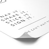 Editierbares Schwarz-Weiß-Hochzeitskamera-Zeichen Poster (Ecke)