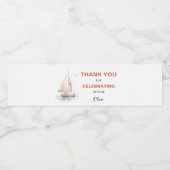 Editierbares Segelboot Geburtswasserflasche Wasserflaschenetikett (Einzelnes Label)