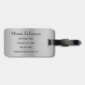 Editierbares Silber-Pinselmetall-Design Gepäckanhänger (Rückseite horizontal)