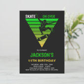 Editierbares Skater Party Einladung für Jungen (Stehend Vorderseite)