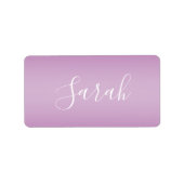 Editierbares Soft Mauve Ombre & White Text Script Adressaufkleber (Vorne)