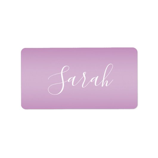 Editierbares Soft Mauve Ombre & White Text Script Adressaufkleber (Vorne)