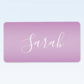 Editierbares Soft Mauve Ombre & White Text Script Adressaufkleber