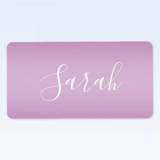 Editierbares Soft Mauve Ombre & White Text Script Adressaufkleber