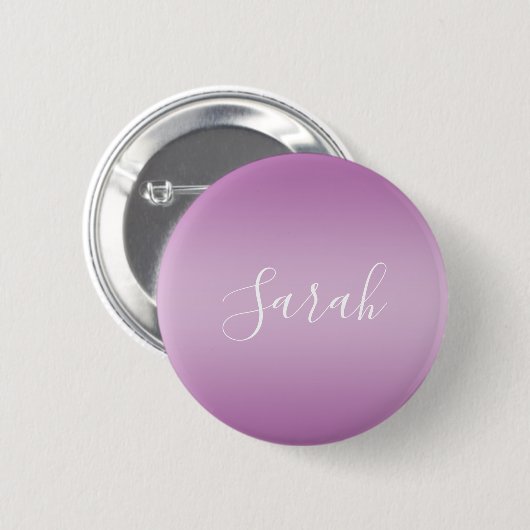 Editierbares Soft Mauve Ombre & White Text Script Button (Vorne & Hinten)