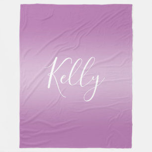 Editierbares Soft Mauve Ombre & White Text Script Fleecedecke