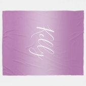 Editierbares Soft Mauve Ombre & White Text Script Fleecedecke (Vorderseite (Horizontal))