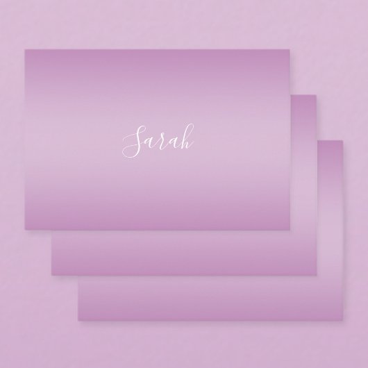 Editierbares Soft Mauve Ombre & White Text Script Geschenkpapier Set