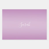 Editierbares Soft Mauve Ombre & White Text Script Geschenkpapier Set (Vorderseite)