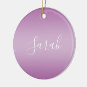 Editierbares Soft Mauve Ombre & White Text Script Keramik Ornament (Links)