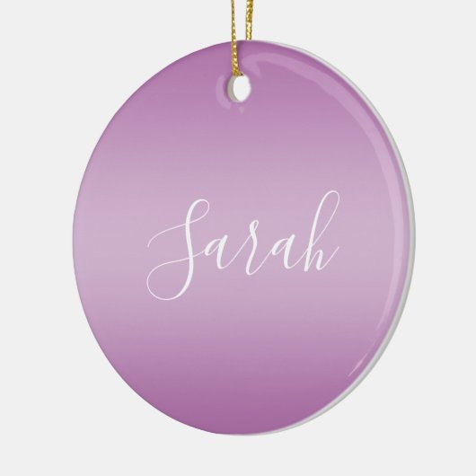 Editierbares Soft Mauve Ombre & White Text Script Keramik Ornament (Links)
