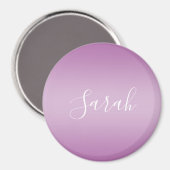 Editierbares Soft Mauve Ombre & White Text Script Magnet (Vorderseite/Rückseite)