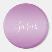 Editierbares Soft Mauve Ombre & White Text Script Magnet (Vorne)