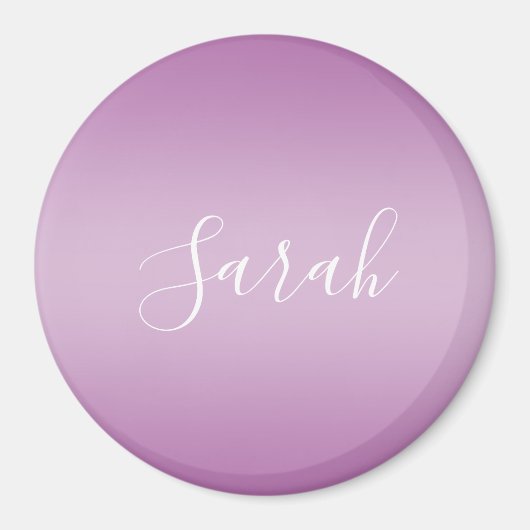 Editierbares Soft Mauve Ombre & White Text Script Magnet (Vorne)