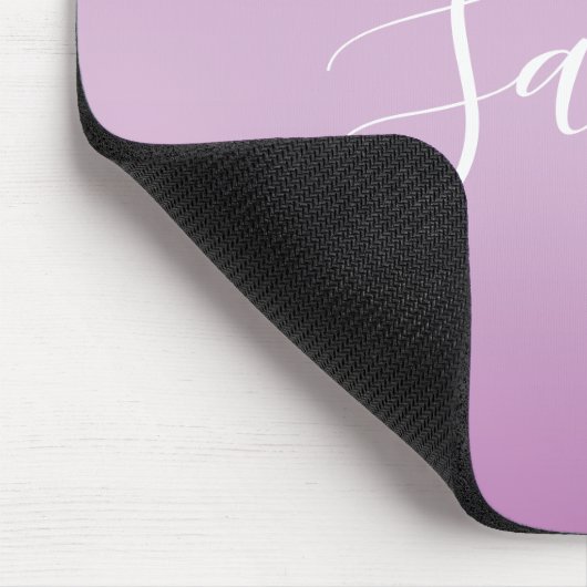 Editierbares Soft Mauve Ombre & White Text Script Mousepad (Ecke)