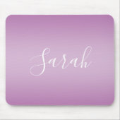 Editierbares Soft Mauve Ombre & White Text Script Mousepad (Vorne)