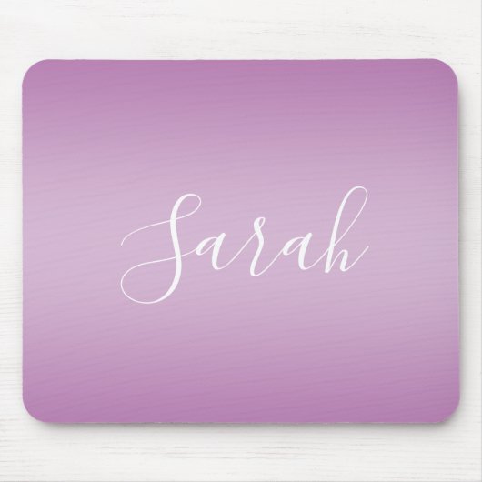 Editierbares Soft Mauve Ombre & White Text Script Mousepad (Vorne)