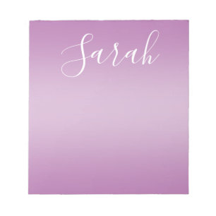 Editierbares Soft Mauve Ombre & White Text Script Notizblock