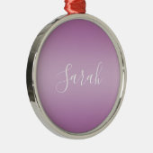 Editierbares Soft Mauve Ombre & White Text Script Ornament Aus Metall (Rechts)