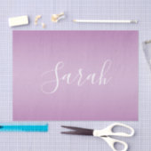 Editierbares Soft Mauve Ombre & White Text Script Seidenpapier (Handwerk)