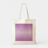 Editierbares Soft Mauve Ombre & White Text Script Tragetasche (Rückseite)