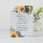 Editierbares Sonnenblumen-Brautparty Einladung (Stehend Vorderseite)