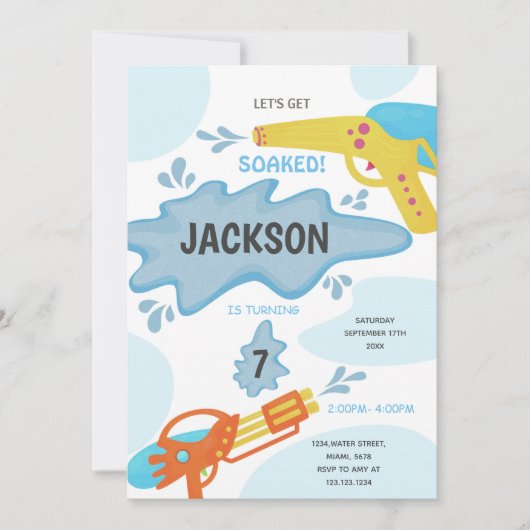 Editierbares Summer Splash Party laden Einladung (Vorderseite)