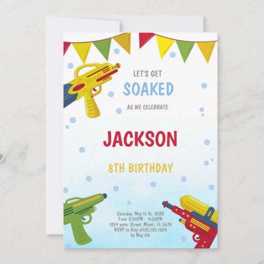 Editierbares Summer Splash Party laden Einladung (Vorderseite)