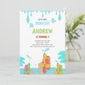 Editierbares Summer Splash Party laden Einladung (Stehend Vorderseite)