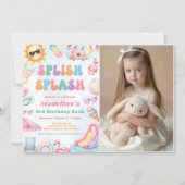 Editierbares Summer Splish Splash Geburtstagsparty Einladung (Vorderseite)