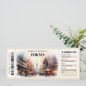 Editierbares Ticket für den Tokyo Boarding Pass Fl Einladung (Stehend Vorderseite)