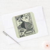 Editierbares Vintages Frauenträgen im Buchzeichen Quadratischer Aufkleber (Umschlag)