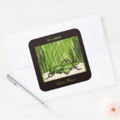 Editierbares Vintages Grasshopper-Buchzeichen Quadratischer Aufkleber (Umschlag)