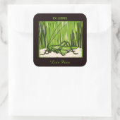 Editierbares Vintages Grasshopper-Buchzeichen Quadratischer Aufkleber (Tasche)