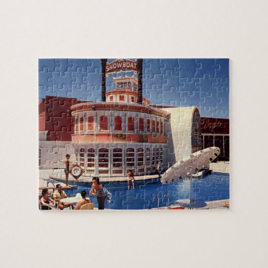 Editierbares Vintages Las Vegas Showboat Puzzle (Horizontal)