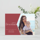 Editierbares Weihnachtsrotes Foto Feiertagskarte (Stehend Vorderseite)