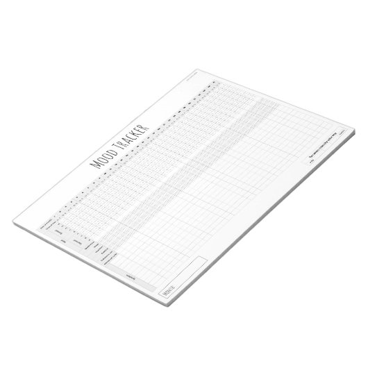 Editierbares Wellness & Mood Tracker Journal Notizblock (angewinkelt)
