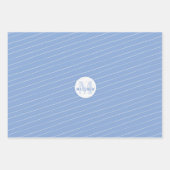 Editierbares White & Blue Monogram Neugeborenes Ba Geschenkpapier Set (Vorderseite 3)