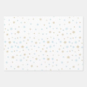 Editierbares White & Blue Monogram Neugeborenes Ba Geschenkpapier Set (Vorderseite 2)