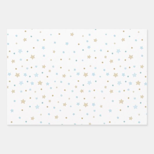 Editierbares White & Blue Monogram Neugeborenes Ba Geschenkpapier Set (Vorderseite 2)