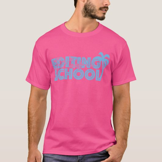 EDITINGSCHOOL blueonpink T-Shirt (Vorderseite)