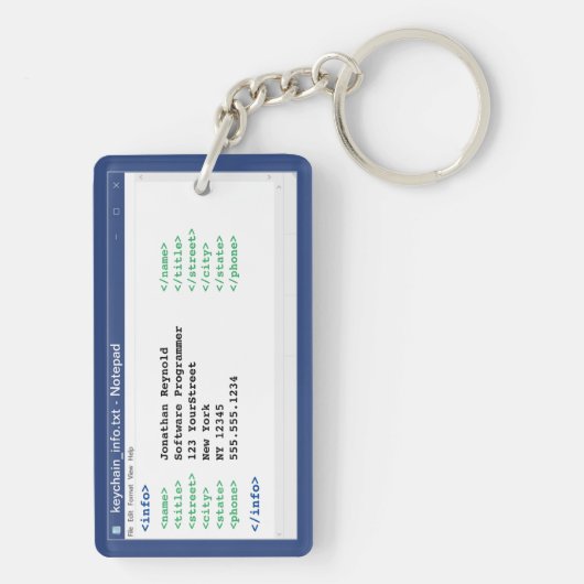 Editor Coder Format Computer Programmer Scientist Schlüsselanhänger (Rückseite)