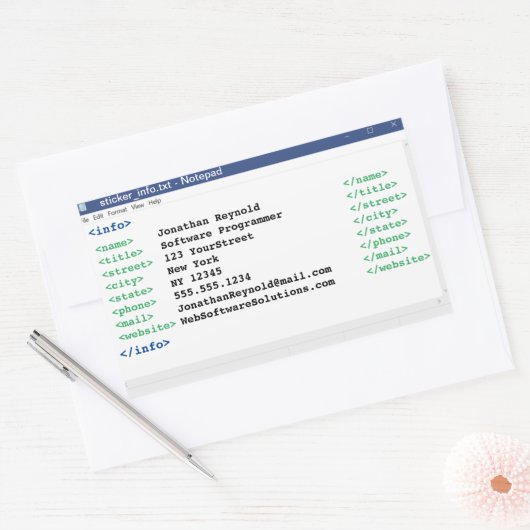 Editor Coder Format Computer Scientist-Programmier Rechteckiger Aufkleber (Umschlag)