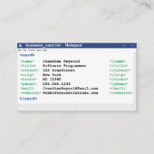 Editor Coder Format Computer Scientist-Programmier Visitenkarte (Vorderseite)